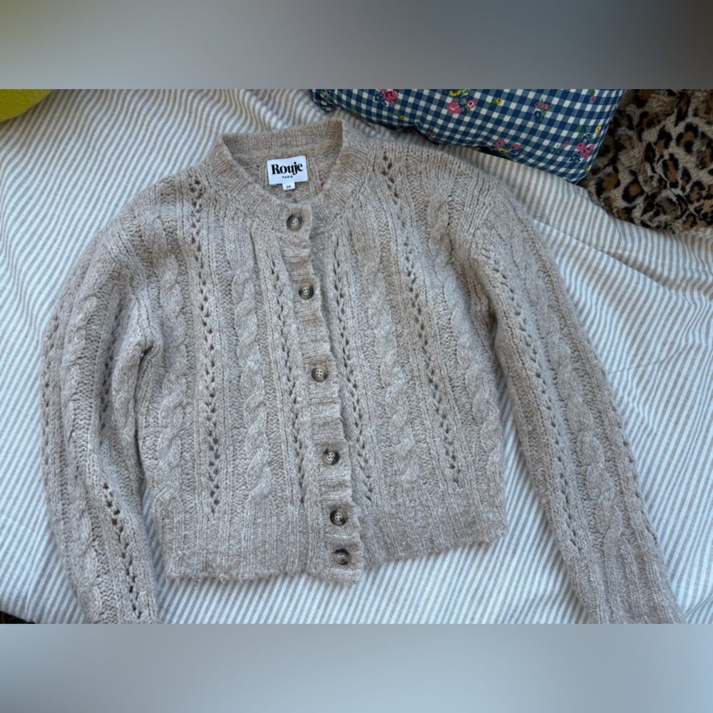Cardigan Lino Rouje cream size 34 knit